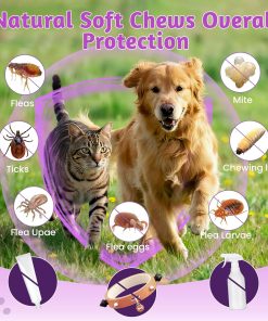 VUN Dog Flea and Tick Treatment Chewable,Natural Oral Flea Treatment for Cats,Relieve Itching& Biting,Flea Tick Prevention for Dogs Chews Supplement for Skin&Coat,All Breeds Sizes,100 Counts - 3