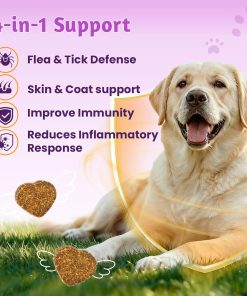 VUN Dog Flea and Tick Treatment Chewable,Natural Oral Flea Treatment for Cats,Relieve Itching& Biting,Flea Tick Prevention for Dogs Chews Supplement for Skin&Coat,All Breeds Sizes,100 Counts - 5