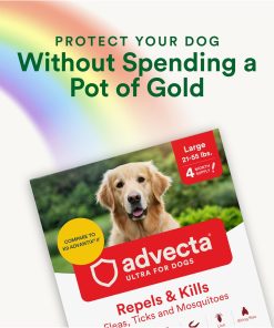 Advecta Ultra Flea and Tick Prevention for Dogs - Large Dog Flea and Tick Treatment & Control - Mosquito Repellent - Fast Acting Waterproof Topical Drops, 4 Month Supply - 2