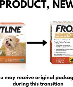 FRONTLINE Gold Flea & Tick Treatment for Small Dogs Up to 5 to 22 lbs., Pack of 3 - 5