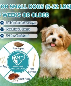 Flea and Tick Prevention for Small Dogs, 6-Month Supply Dog Flea and Tick Treatment Drops, Topical Fast-Acting Dog Flea Treatment for Small Dogs Up to 5 to 22 lbs - 4