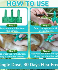 Flea and Tick Prevention for Small Dogs, 6-Month Supply Dog Flea and Tick Treatment Drops, Topical Fast-Acting Dog Flea Treatment for Small Dogs Up to 5 to 22 lbs - 5