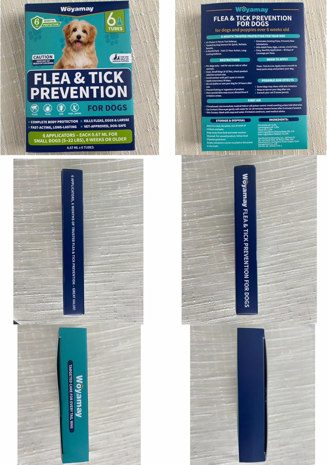 Flea and Tick Prevention for Small Dogs, 6-Month Supply Dog Flea and Tick Treatment Drops, Topical Fast-Acting Dog Flea Treatment for Small Dogs Up to 5 to 22 lbs - 8