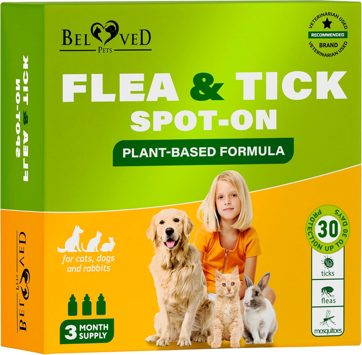 Flea and Tick Prevention for Small Dogs & Cats, Rabbits - Natural Flea Treatment & Pest Control - Topical Flea & Mosquito Repellent for Puppy and Kitten - All Pets - 1