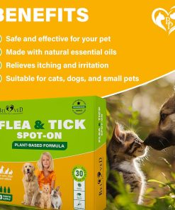 Flea and Tick Prevention for Small Dogs & Cats, Rabbits - Natural Flea Treatment & Pest Control - Topical Flea & Mosquito Repellent for Puppy and Kitten - All Pets - 4