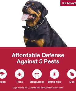 K9 Advantix Flea, Tick & Mosquito Prevention for Dogs Over 55 lbs. - Flea Drops for Extra Large Dogs - Apply Monthly - 2 Treatments - 4