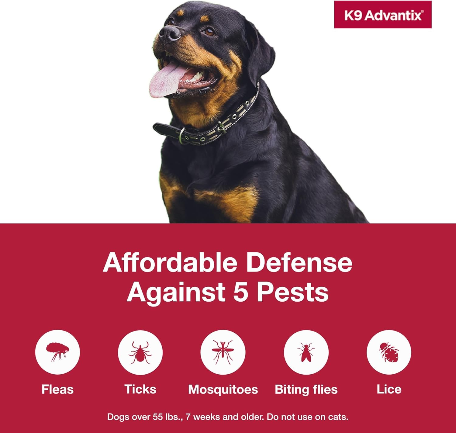K9 Advantix Flea, Tick & Mosquito Prevention for Dogs Over 55 lbs. - Flea Drops for Extra Large Dogs - Apply Monthly - 2 Treatments - 4