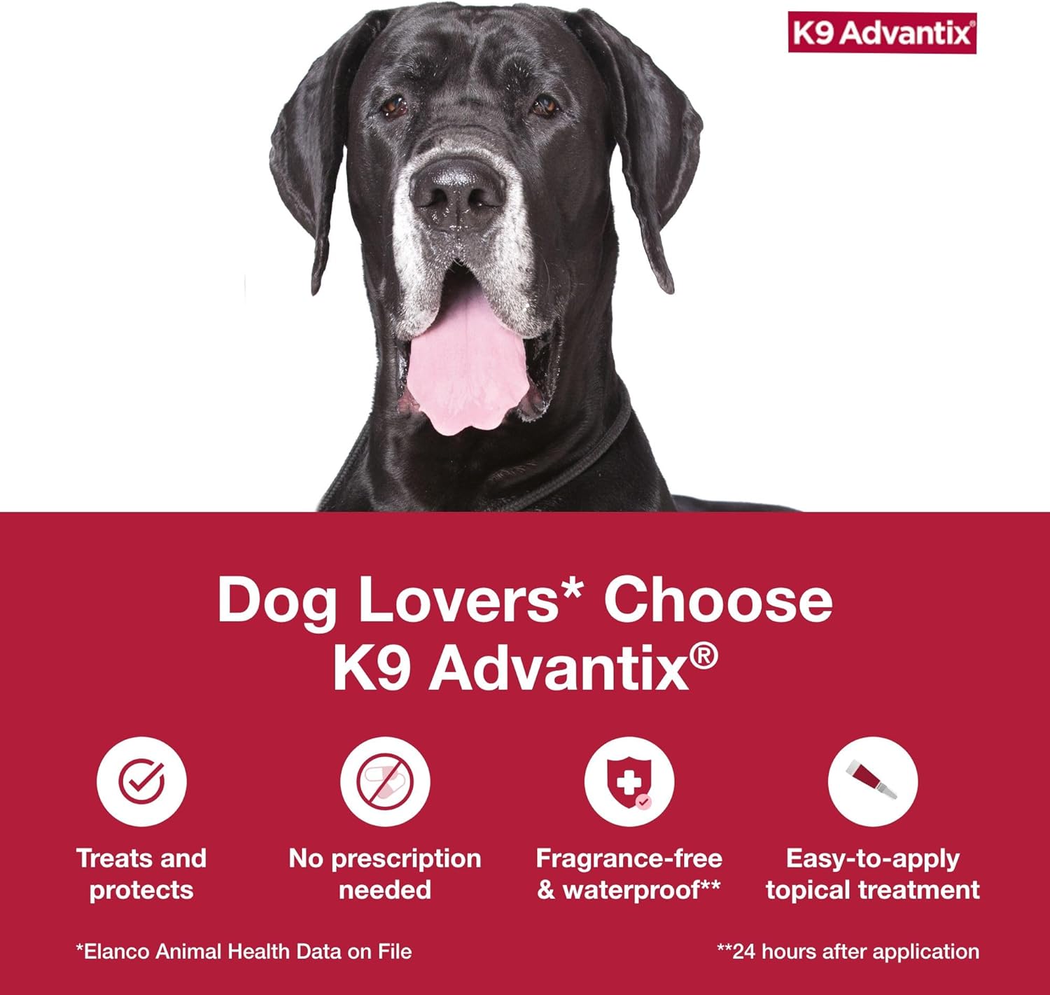 K9 Advantix Flea, Tick & Mosquito Prevention for Dogs Over 55 lbs. - Flea Drops for Extra Large Dogs - Apply Monthly - 2 Treatments - 5