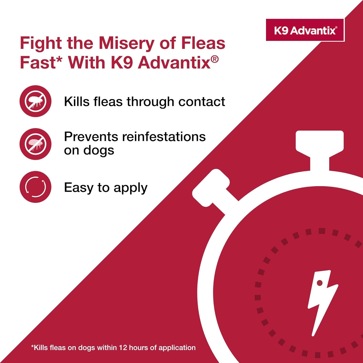 K9 Advantix Flea, Tick & Mosquito Prevention for Dogs Over 55 lbs. - Flea Drops for Extra Large Dogs - Apply Monthly - 2 Treatments - 6