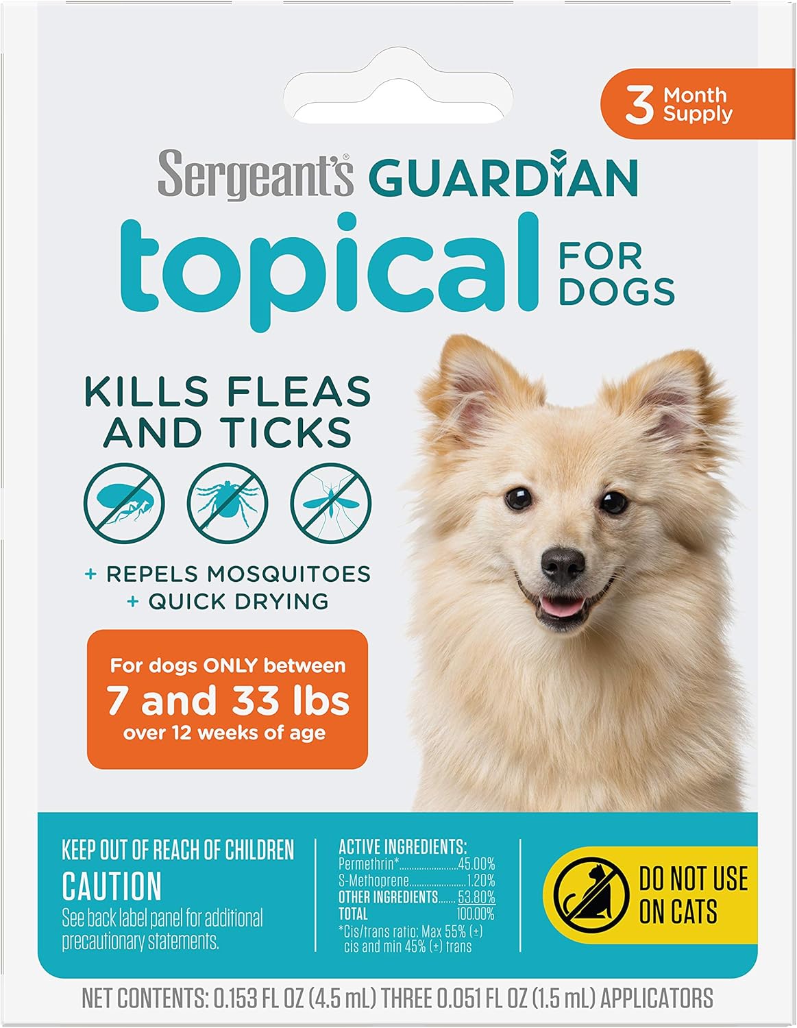 Sergeant's Guardian Flea & Tick Squeeze On for Dogs 7-33 lbs., 3 Count - 2