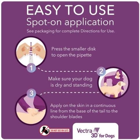 Vectra 3D for Dogs Flea, Tick & Mosquito Treatment & Prevention for Medium Dogs (21 – 55 lbs) , 6 month supply - 6