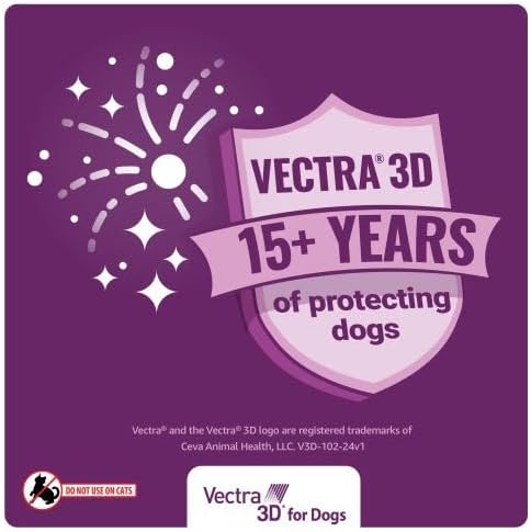 Vectra 3D for Dogs Flea, Tick & Mosquito Treatment & Prevention for Medium Dogs (21 – 55 lbs) , 6 month supply - 7