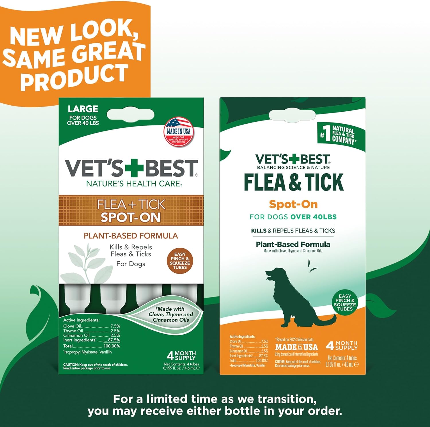 Vet’s Best Natural Flea and Tick Drops for Dogs – Natural Topical Flea Prevention with Certified Essential Oils – Plant-Based Spot-On Treatment for Large Dogs – Pest Control – 4 Month Supply - 3