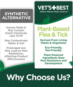 Vet’s Best Natural Flea and Tick Drops for Dogs – Natural Topical Flea Prevention with Certified Essential Oils – Plant-Based Spot-On Treatment for Large Dogs – Pest Control – 4 Month Supply - 4
