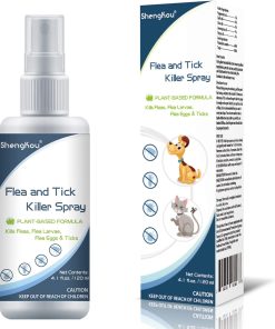 Flea and Tick Spray for Pets and Home - Plant-Based Essential Oil Formula - Natural and Effective Treatment for Ticks, Fleas and Insects - Indoor and Outdoor Use - Charity Donation Included - 1