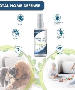 Flea and Tick Spray for Pets and Home - Plant-Based Essential Oil Formula - Natural and Effective Treatment for Ticks, Fleas and Insects - Indoor and Outdoor Use - Charity Donation Included - 3