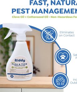 Riddy Flea & Tick Natural Spray for Pets with Essential Oils Safe Non-Hazardous Indoor and Outdoor Control, 8 oz, 1 Pack - 2