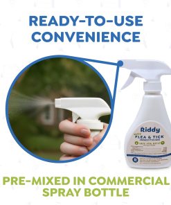 Riddy Flea & Tick Natural Spray for Pets with Essential Oils Safe Non-Hazardous Indoor and Outdoor Control, 8 oz, 1 Pack - 6