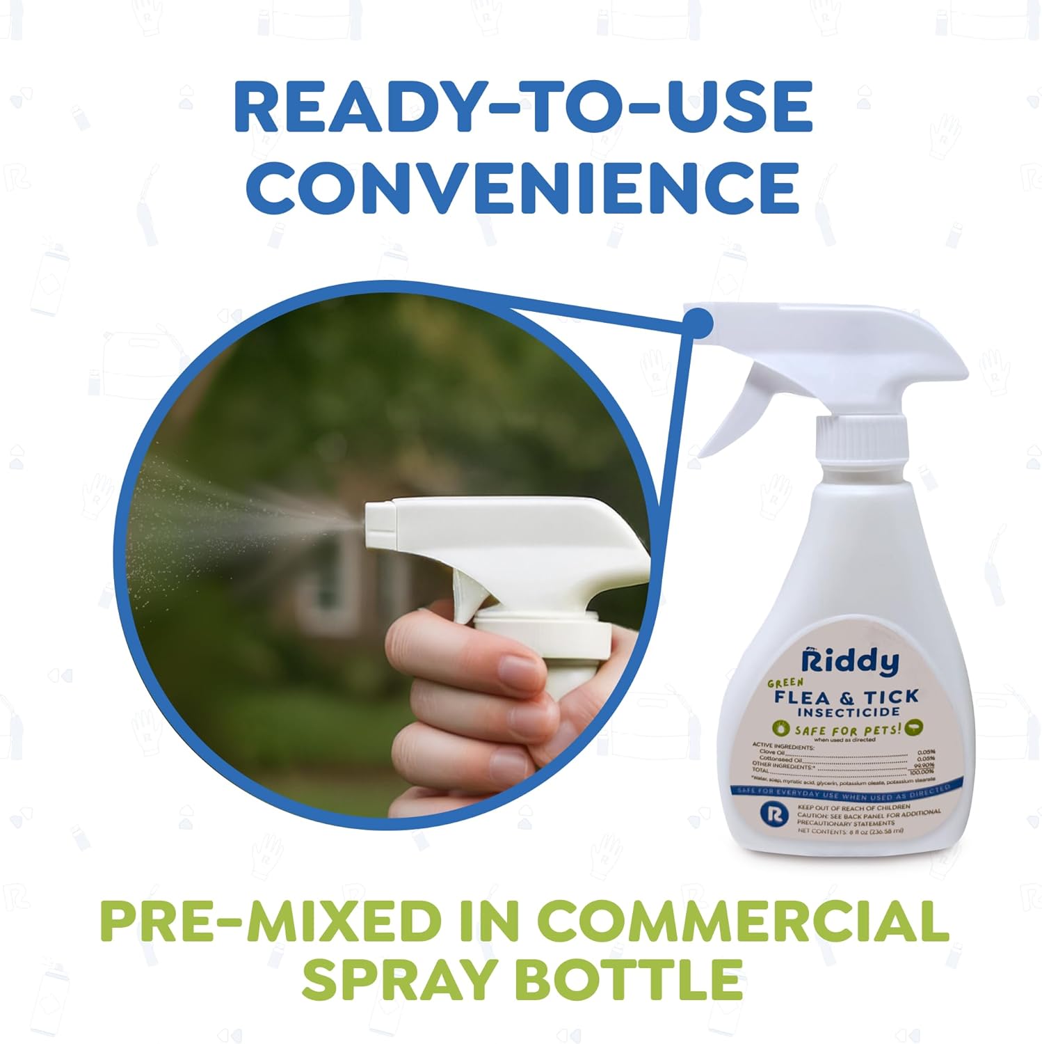Riddy Flea & Tick Natural Spray for Pets with Essential Oils Safe Non-Hazardous Indoor and Outdoor Control, 8 oz, 1 Pack - 6
