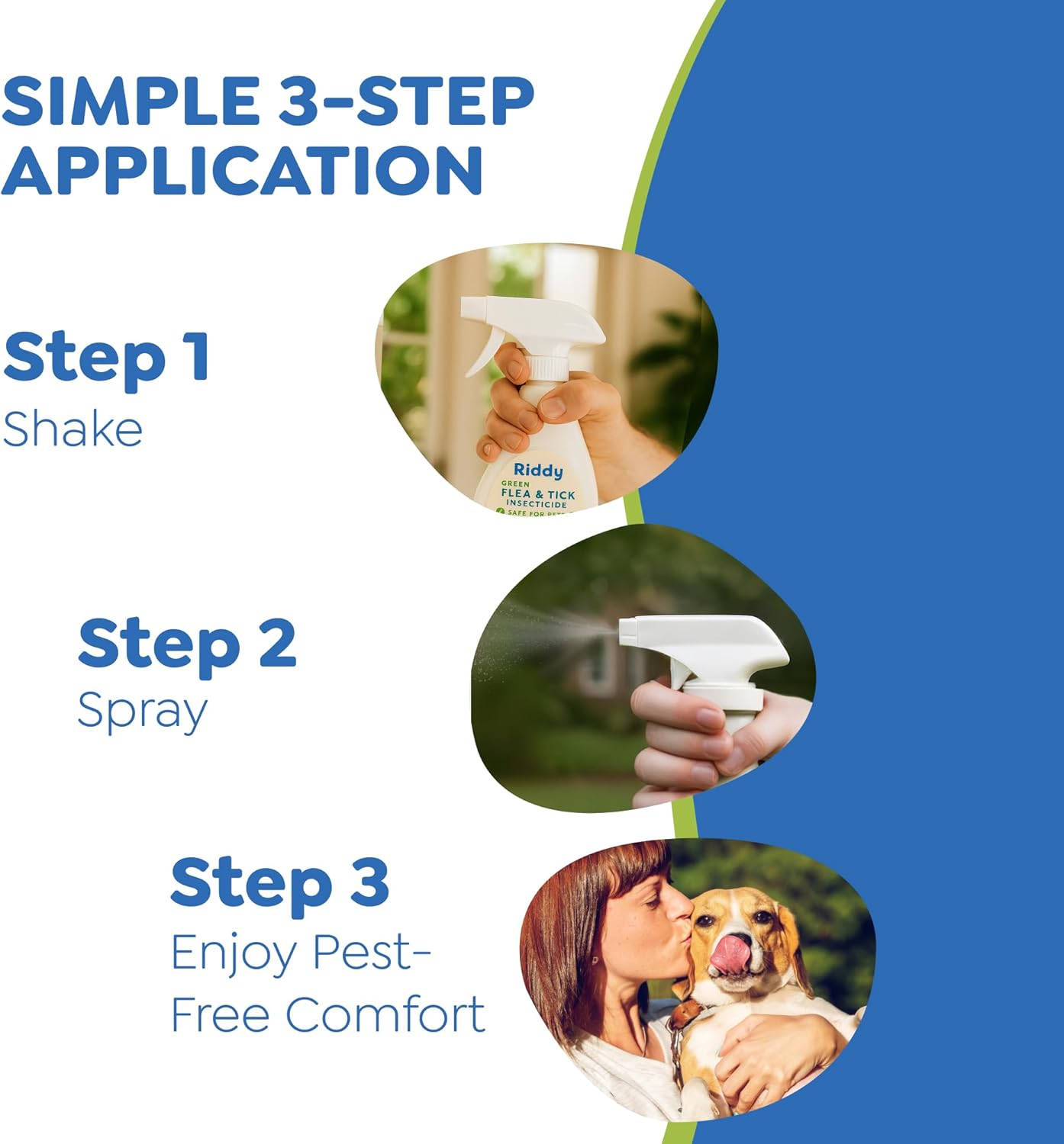 Riddy Flea & Tick Natural Spray for Pets with Essential Oils Safe Non-Hazardous Indoor and Outdoor Control, 8 oz, 1 Pack - 8