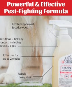 Skout's Honor Flea and Tick Dog & Home Spray - Natural Peppermint & Cedarwood Formula, Helps to Protect from Fleas, Ticks, and Mosquitos, 28 oz - 6