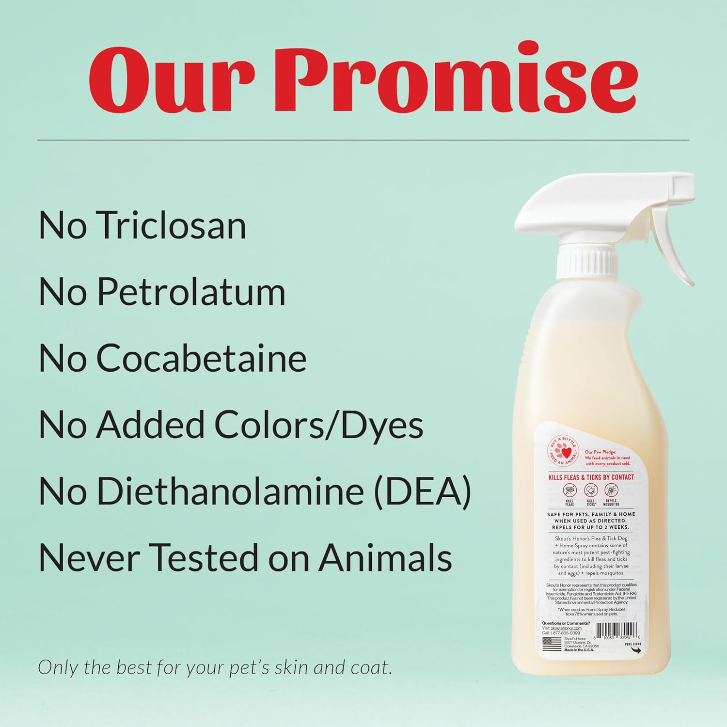 Skout's Honor Flea and Tick Dog & Home Spray - Natural Peppermint & Cedarwood Formula, Helps to Protect from Fleas, Ticks, and Mosquitos, 28 oz - 7