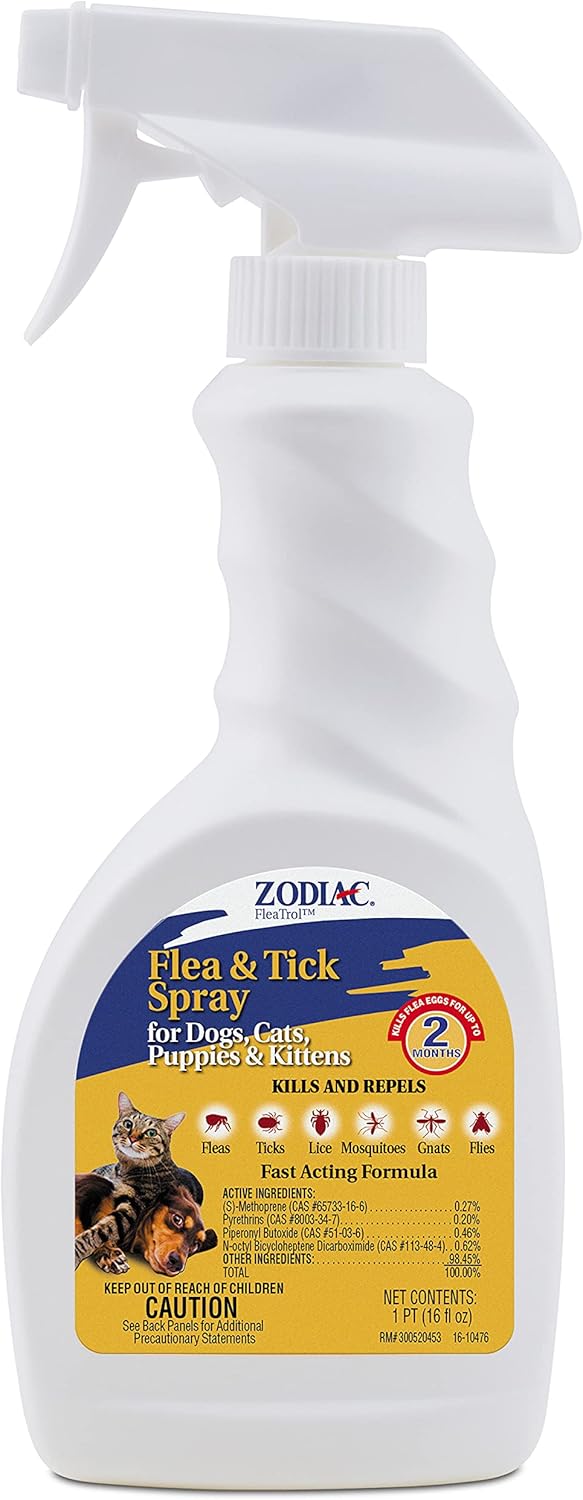 Zodiac Flea & Tick Spray for Dogs, Cats, Puppies & Kittens 16 fluid ounces - 1