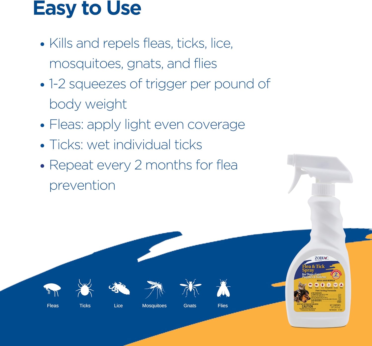 Zodiac Flea & Tick Spray for Dogs, Cats, Puppies & Kittens 16 fluid ounces - 4