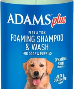 ADAMS Plus Flea & Tick Foaming Shampoo & Wash for Dogs & Puppies, Flea Shampoo to Treat Flea Infestations, Kills Ticks, Fleas, Flea Eggs & Lice, Cleans and Conditions Coat, 10 Ounces - 1