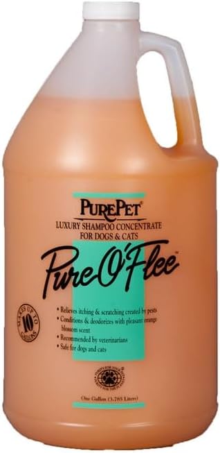 PUREPET Pure O'Flee Dog and Cat Conditioning Shampoo Concentrate Dilutes 10 to 1 (1 Gallon) - 1