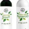 PawPurity Flea-Tick Shampoo and Spray Kit for Dogs & Cats, 100% Natural, Organic, Protects & Conditions, Herbal Citrus Scent - 1