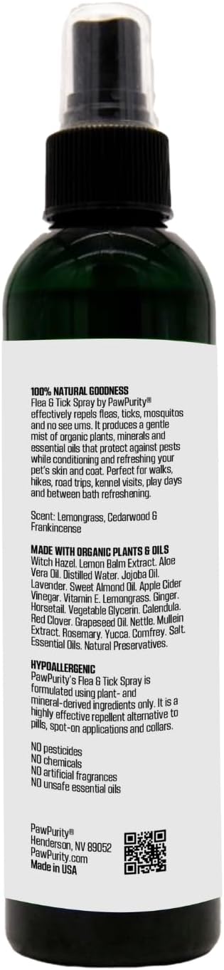 PawPurity Flea/Tick Shampoo and Spray Kit for Dogs & Cats, 100% Natural, Organic, Protects & Conditions, Herbal Citrus Scent (Shampoo 16 oz + Spray 8 oz) - Image 7