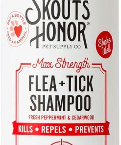 Skout's Honor Flea and Tick Shampoo for Dogs - Natural Peppermint & Cedarwood Formula, Helps to Protect from and Against Fleas, Ticks, and Mosquitos, 16 oz - 1