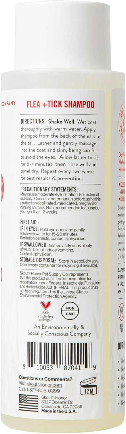Skout's Honor Flea and Tick Shampoo for Dogs - Natural Peppermint & Cedarwood Formula, Helps to Protect from and Against Fleas, Ticks, and Mosquitos, 16 oz - Image 9