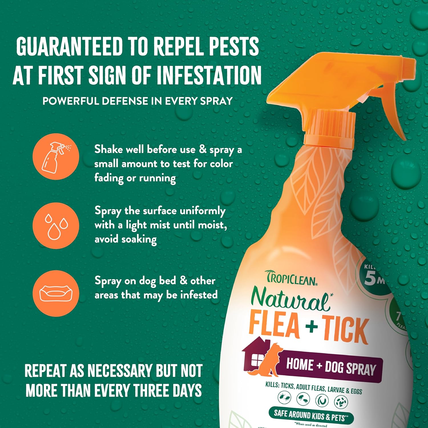 TropiClean Natural Flea & Tick Max Strength Shampoo & Bedding Spray Bundle, Dog Shampoo, Flea & Tick Treatment Protects & Repels - Made in USA - Image 5