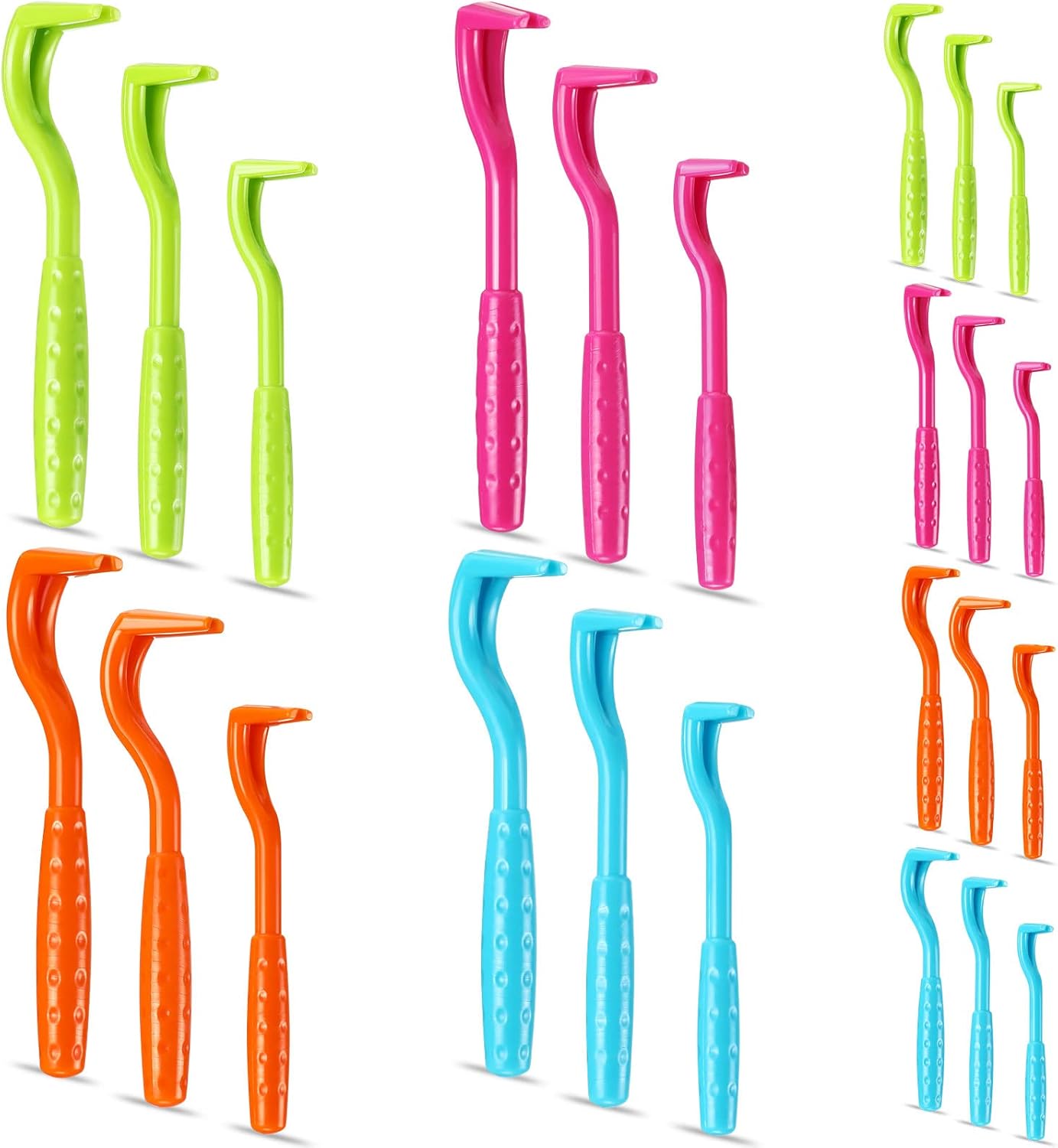 24 Pcs Tick Remover Plastic Tick Remover Tools Tick Puller Removal Tick Grabber for Dogs Cats Humans, 3 Sizes (Blue, Green, Orange, Rose Red) - 1