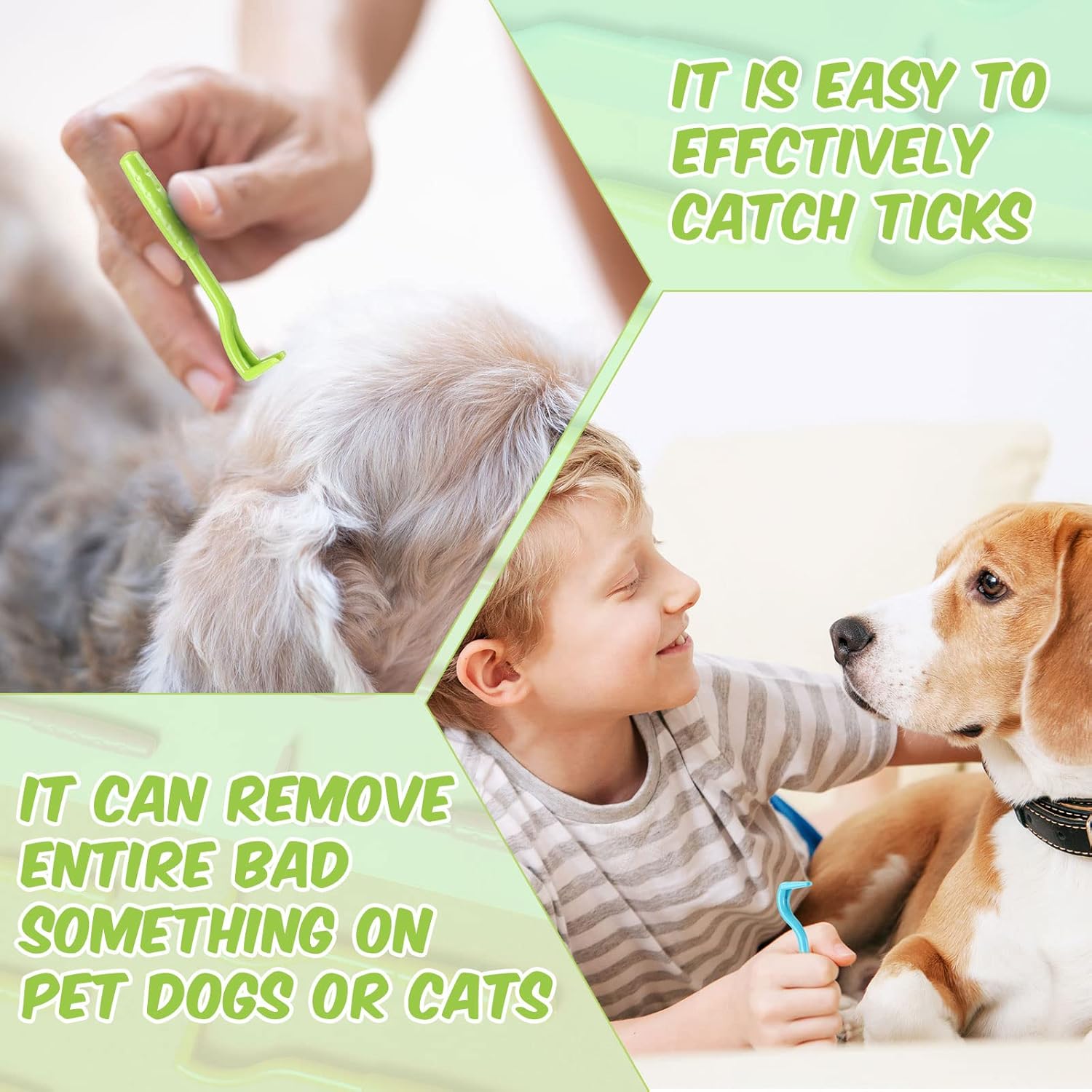 24 Pcs Tick Remover Plastic Tick Remover Tools Tick Puller Removal Tick Grabber for Dogs Cats Humans, 3 Sizes (Blue, Green, Orange, Rose Red) - Image 4