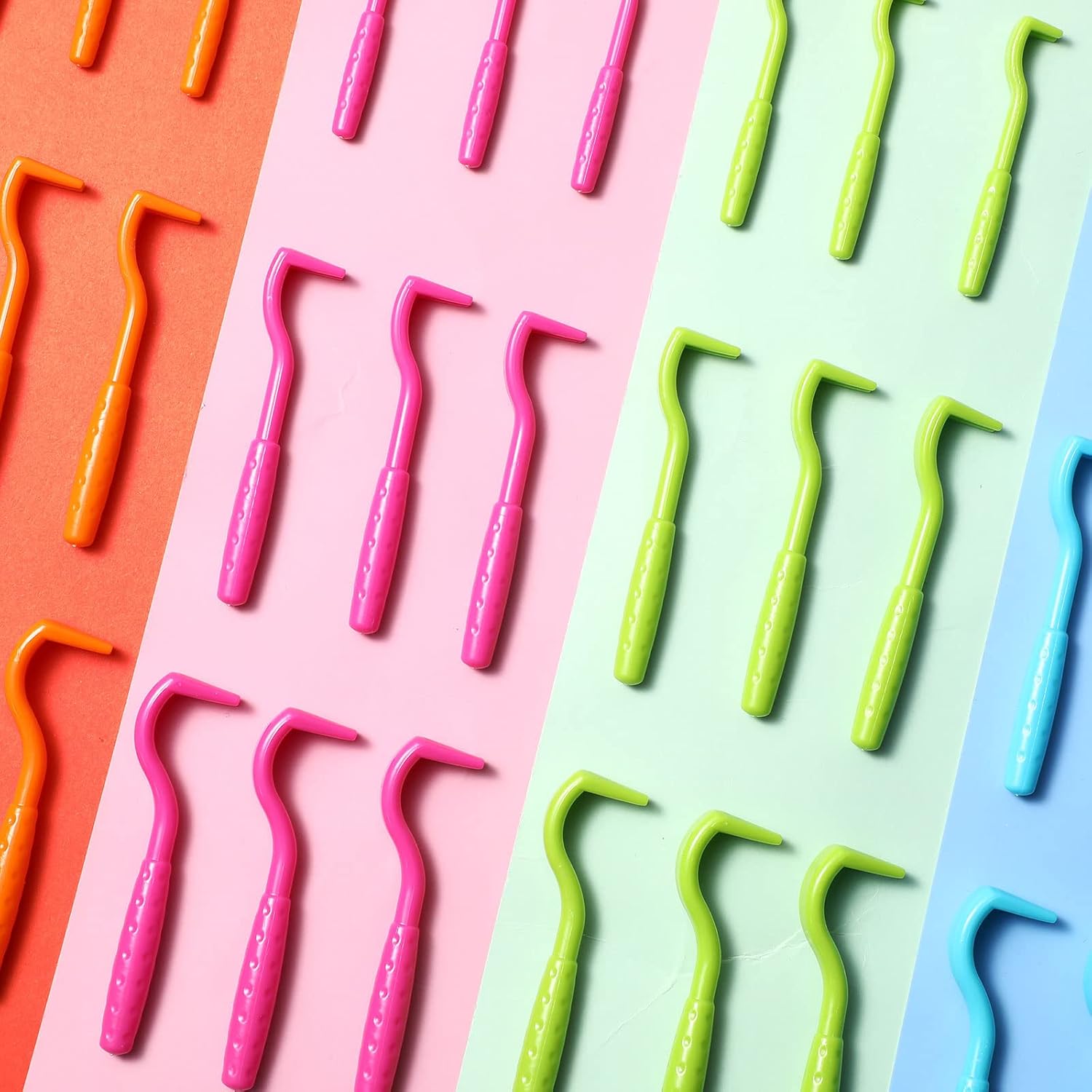 24 Pcs Tick Remover Plastic Tick Remover Tools Tick Puller Removal Tick Grabber for Dogs Cats Humans, 3 Sizes (Blue, Green, Orange, Rose Red) - Image 2
