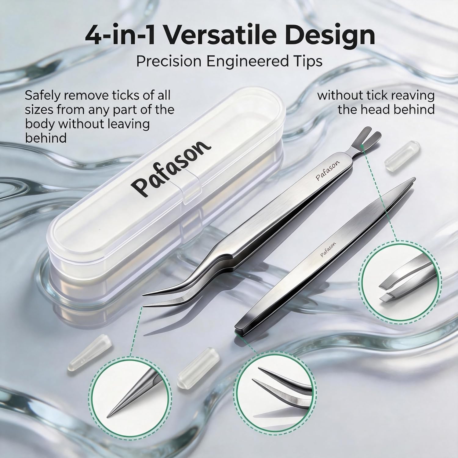PAFASON Premium Tick Removal Tweezer Tool Set, Dual-Headed, Multi-functional Stainless Steel Twister Remover for Dogs, Cats, Humans, Storage Case - Image 7
