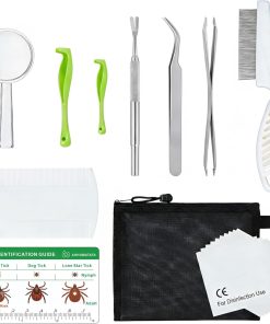 Tick Removal Tool & Twister Kit for Dogs, Cats & Humans, 10-in-1 Stainless Steel Tick Removers & Tick Puller Set - Professional Tick Tweezers Tool for Camping, Hiking & Dog Tick Remover - 1
