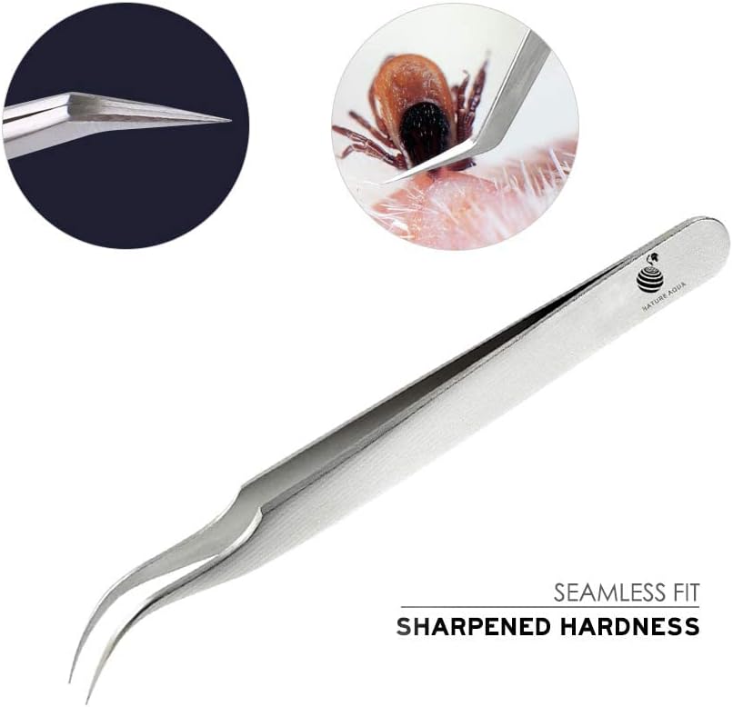 Tick Remover, Tick Removal Tool, Stainless Steel Tick Remover Tool for Dogs/Humans/Cats/Horses, Professional Foam Inserts Tick Remover Set- Includes Tick Tweezers, Tick Fork, Handy Tin, Manual (1 Set) - Image 3