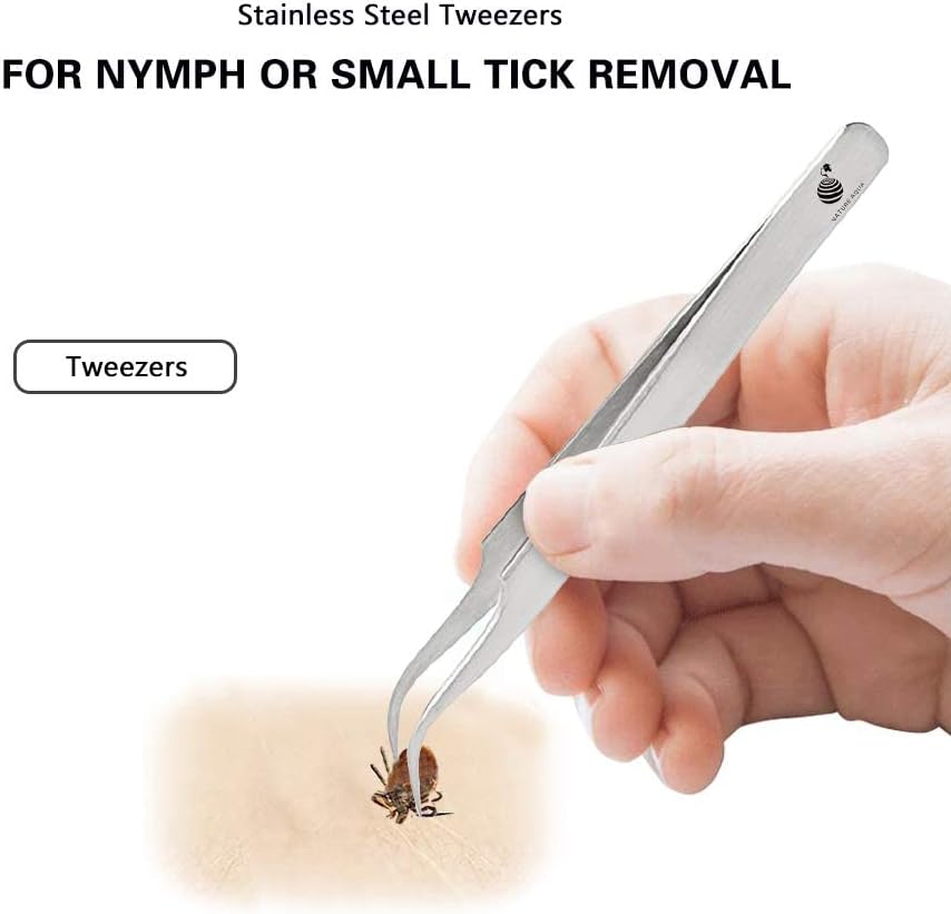 Tick Remover, Tick Removal Tool, Stainless Steel Tick Remover Tool for Dogs/Humans/Cats/Horses, Professional Foam Inserts Tick Remover Set- Includes Tick Tweezers, Tick Fork, Handy Tin, Manual (1 Set) - Image 6