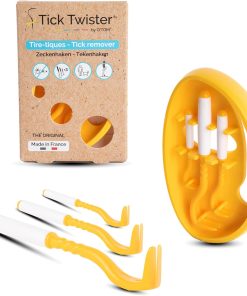 Tick Twister Tick Remover for Dogs and Human - Made in France - Tick Puller for Humans and Dogs - 3 Different Sizes - Dog Tick Removal Tool - Also for All Other Pets - Tick Nipper in - 1