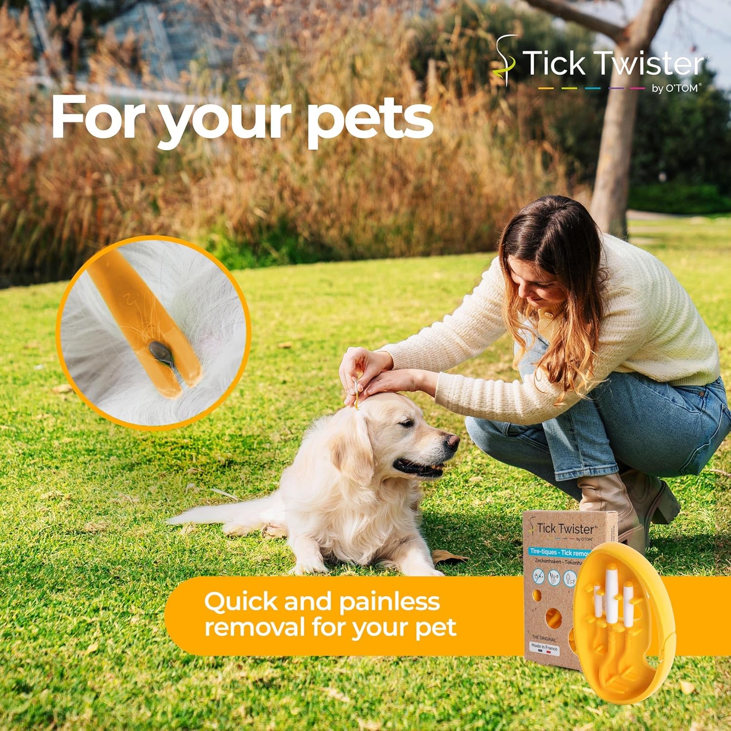 Tick Twister Tick Remover for Dogs and Human - Made in France - Tick Puller for Humans and Dogs - 3 Different Sizes - Dog Tick Removal Tool - Also for All Other Pets - Tick Nipper in - Image 3