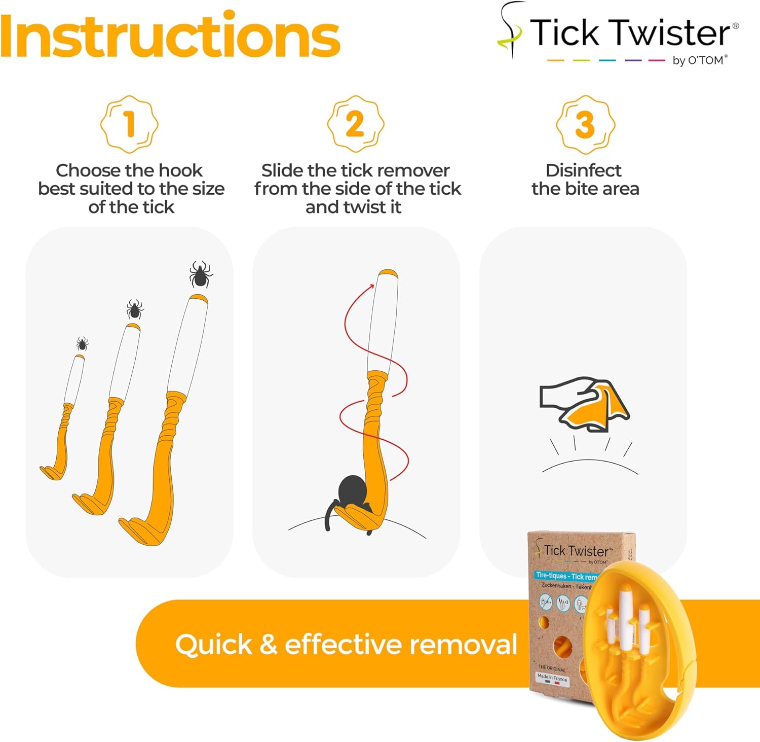 Tick Twister Tick Remover for Dogs and Human - Made in France - Tick Puller for Humans and Dogs - 3 Different Sizes - Dog Tick Removal Tool - Also for All Other Pets - Tick Nipper in - Image 7