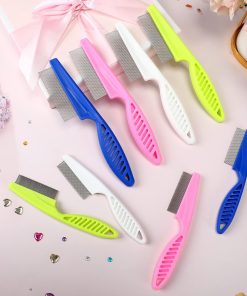 Alternative view of 10 Pcs Flea Comb for Dogs and Cats Flea Remover Tool with Stainless Steel Metal Teeth for Detangling Grooming Kit, Pink, Blue, White and Green, 2 Sizes