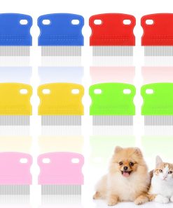 10 Pieces Tear Stain Remover Comb Dog Flea Comb Pet Grooming Comb Stainless Steel Teeth with Plastic Handle for Medium and Small Dogs Cats Removing Flea Dandruff Flakes and Stain - 1