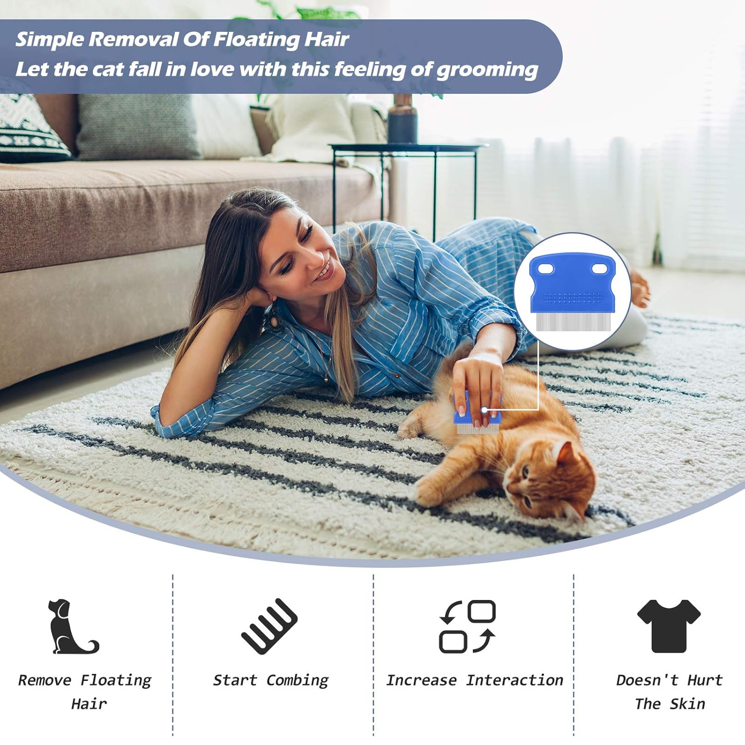 10 Pieces Tear Stain Remover Comb Dog Flea Comb Pet Grooming Comb Stainless Steel Teeth with Plastic Handle for Medium and Small Dogs Cats Removing Flea Dandruff Flakes and Stain - Image 5