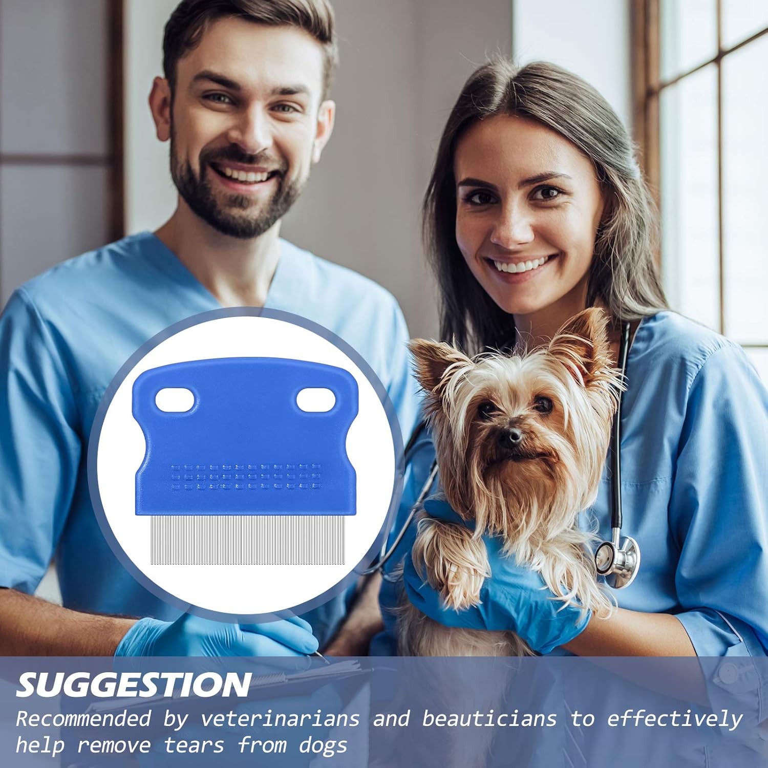10 Pieces Tear Stain Remover Comb Dog Flea Comb Pet Grooming Comb Stainless Steel Teeth with Plastic Handle for Medium and Small Dogs Cats Removing Flea Dandruff Flakes and Stain - Image 4