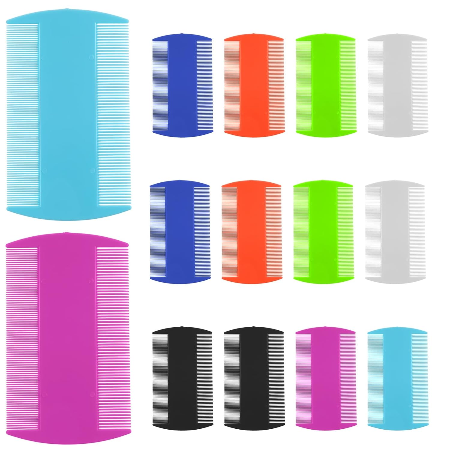 14 Pcs Lice Comb, Flea Comb, Double Sided Dandruff Comb, Cat Comb, Plastic Flea Comb for Cats Fine Teeth Pet Comb for Cat Dog To Keep Skin Healthy And Hair Soft (Multi-color) - 1
